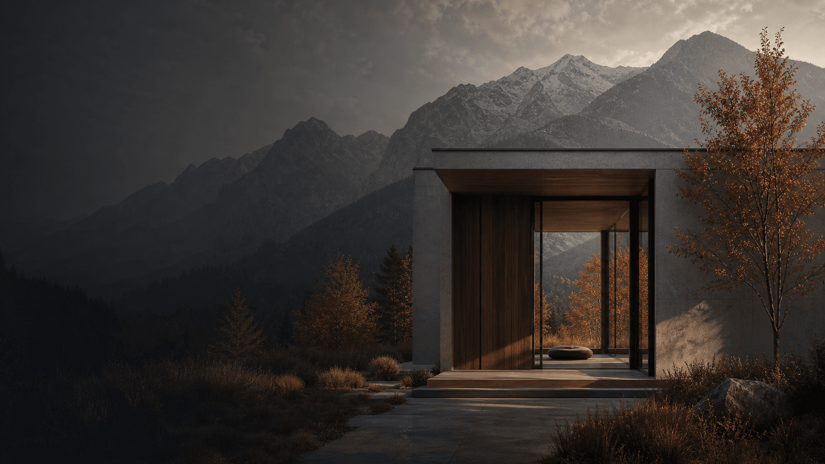 Modern workspace used as a cinematic background for Make It Viral Media